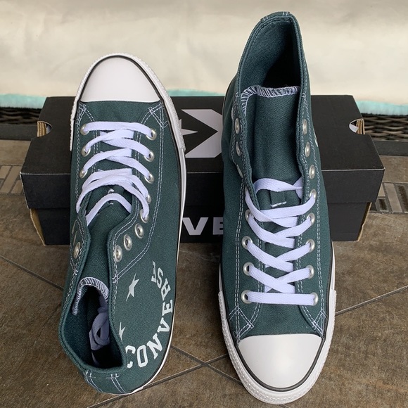 CONVERSE CTAS HI FADED SPRUCE/BLACK/WHITE MENS - Picture 9 of 15